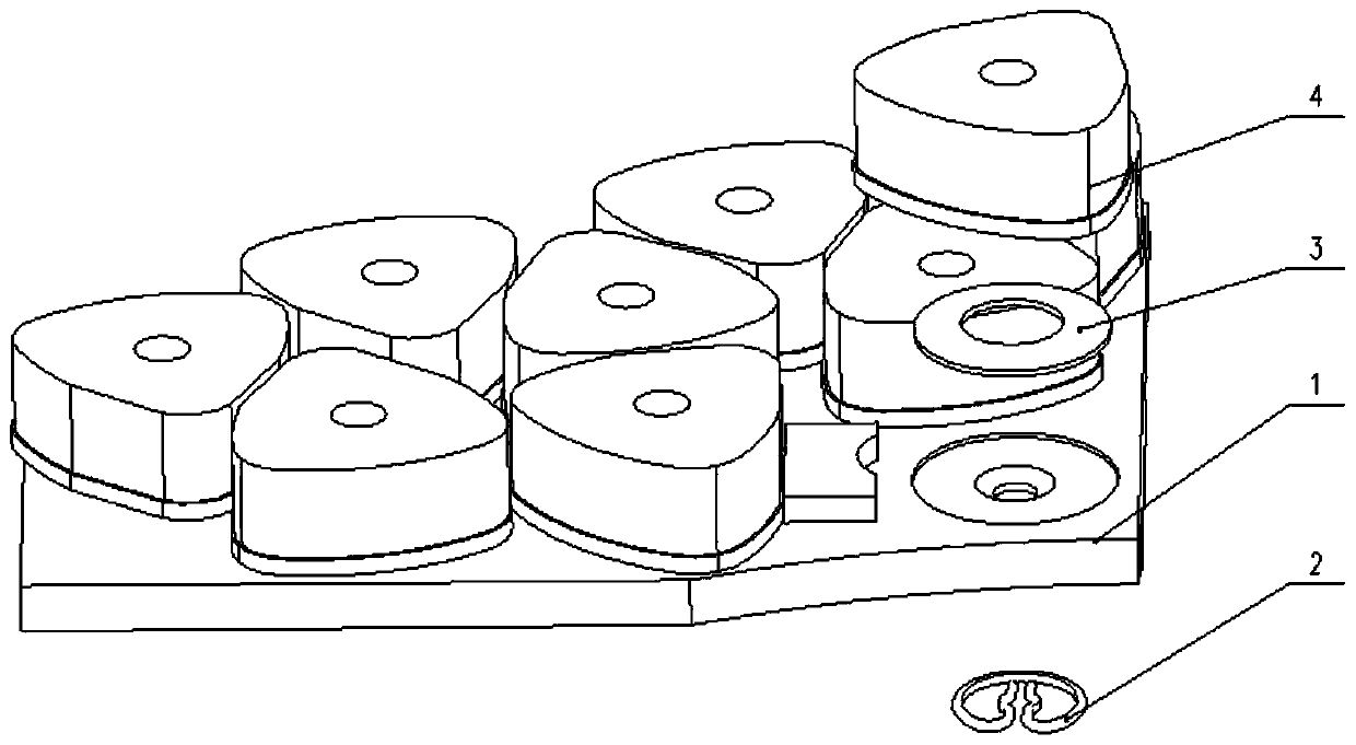 Arc-triangle-shaped powder metallurgy brake pad for high-speed motor train unit