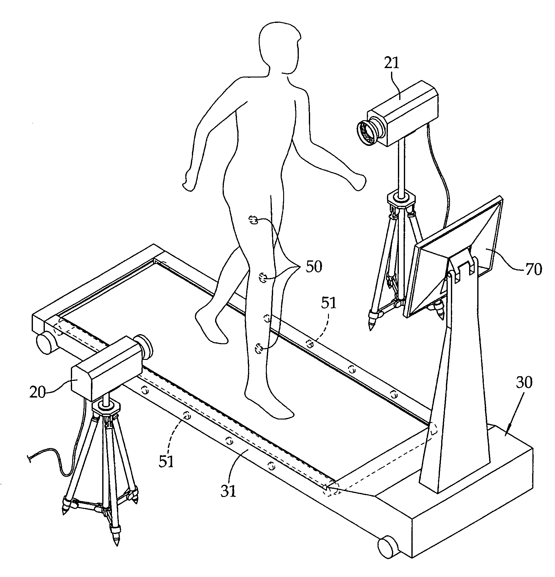 Gait training system using motion analysis