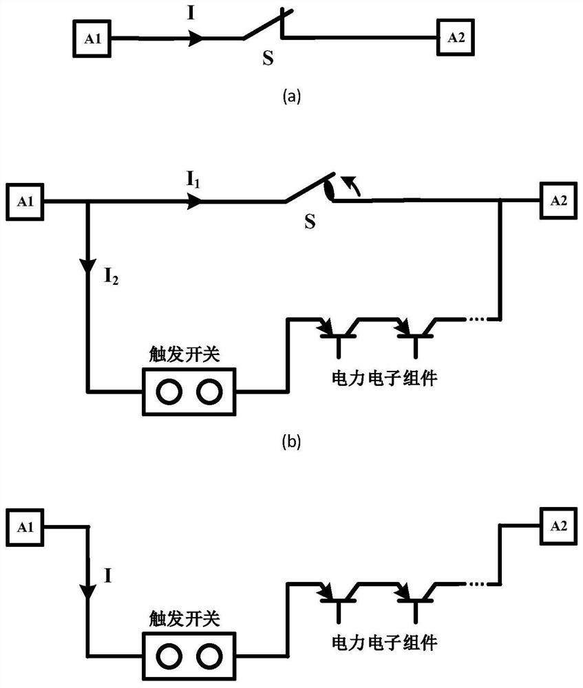 Oscillation transfer and solid-state switch combined direct-current circuit breaker