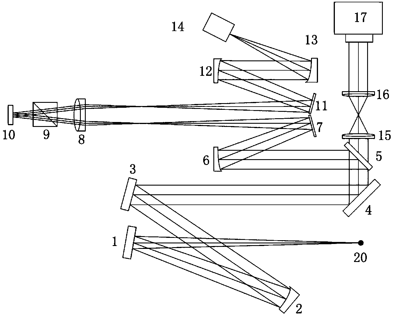 Method for designing light beam folding type liquid crystal adaptive optical system