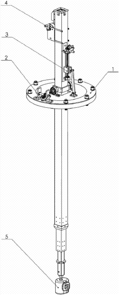 Positioning telescopic arm device used for reaction kettle cleaning