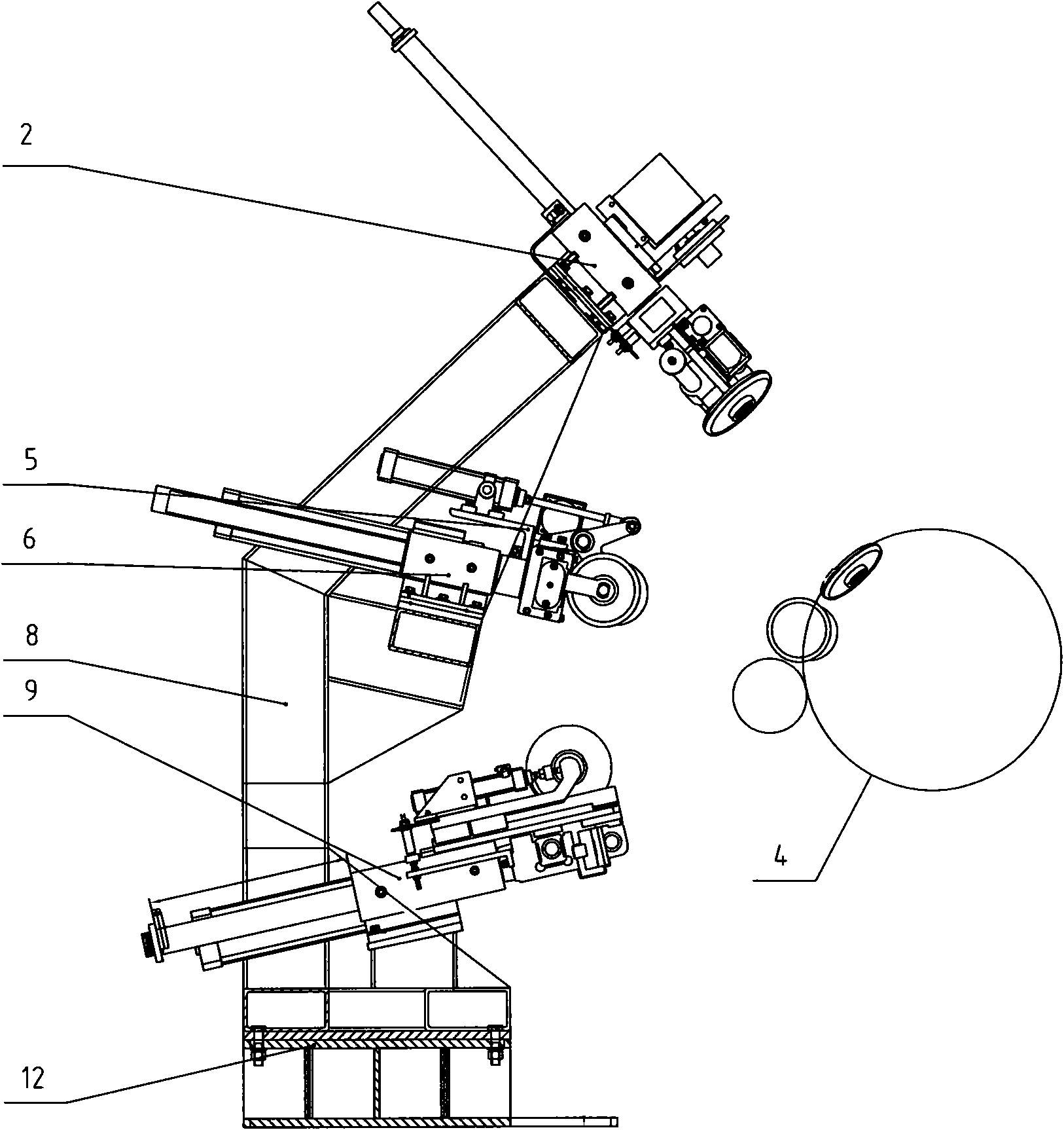 Tyre building machine combined roller and method thereof