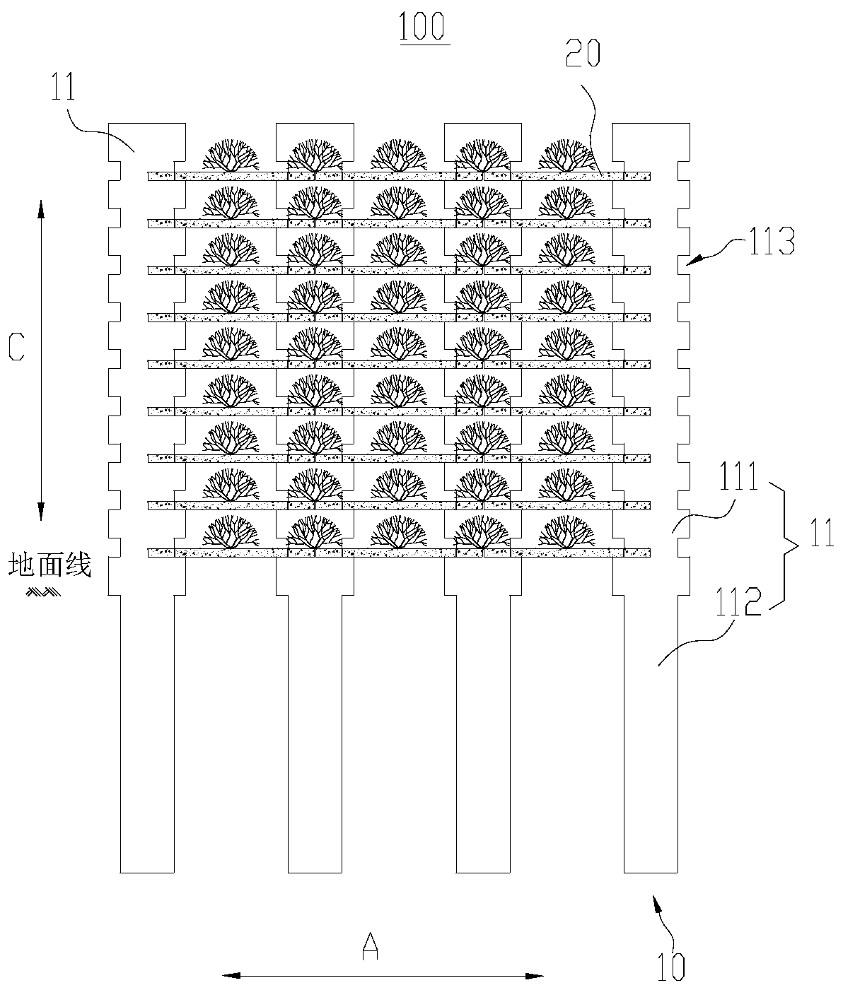 Sheet-pile wall structure and roadbed structure