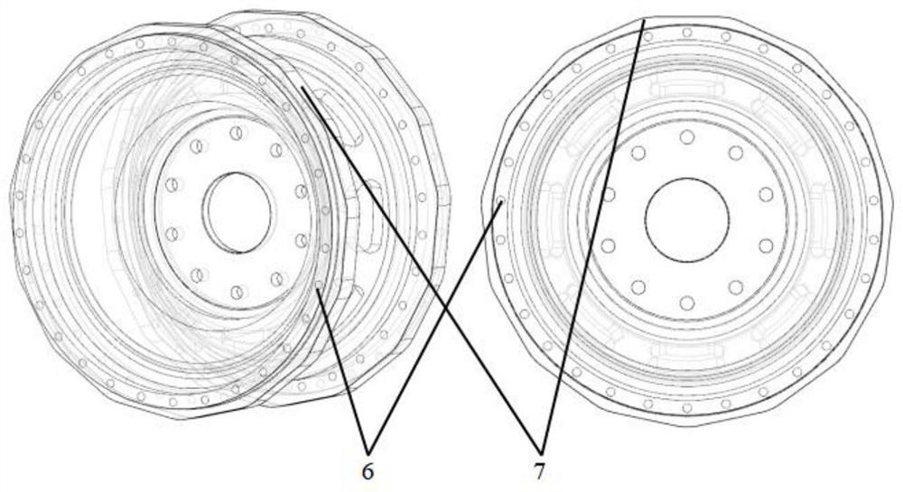 Double-gear positioned integrated supporting ring driving wheel