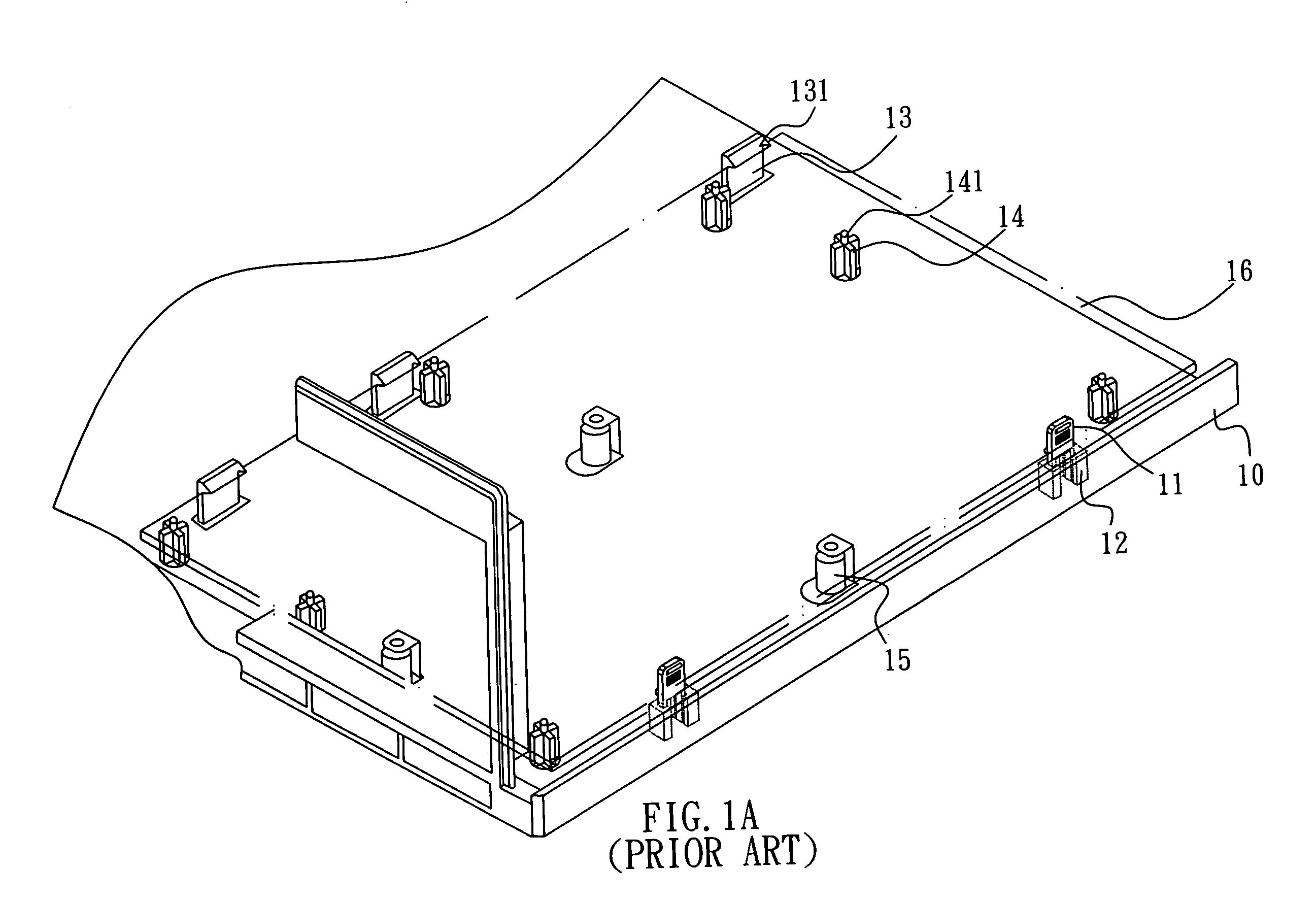 Structure for combining printing circuit board with rack