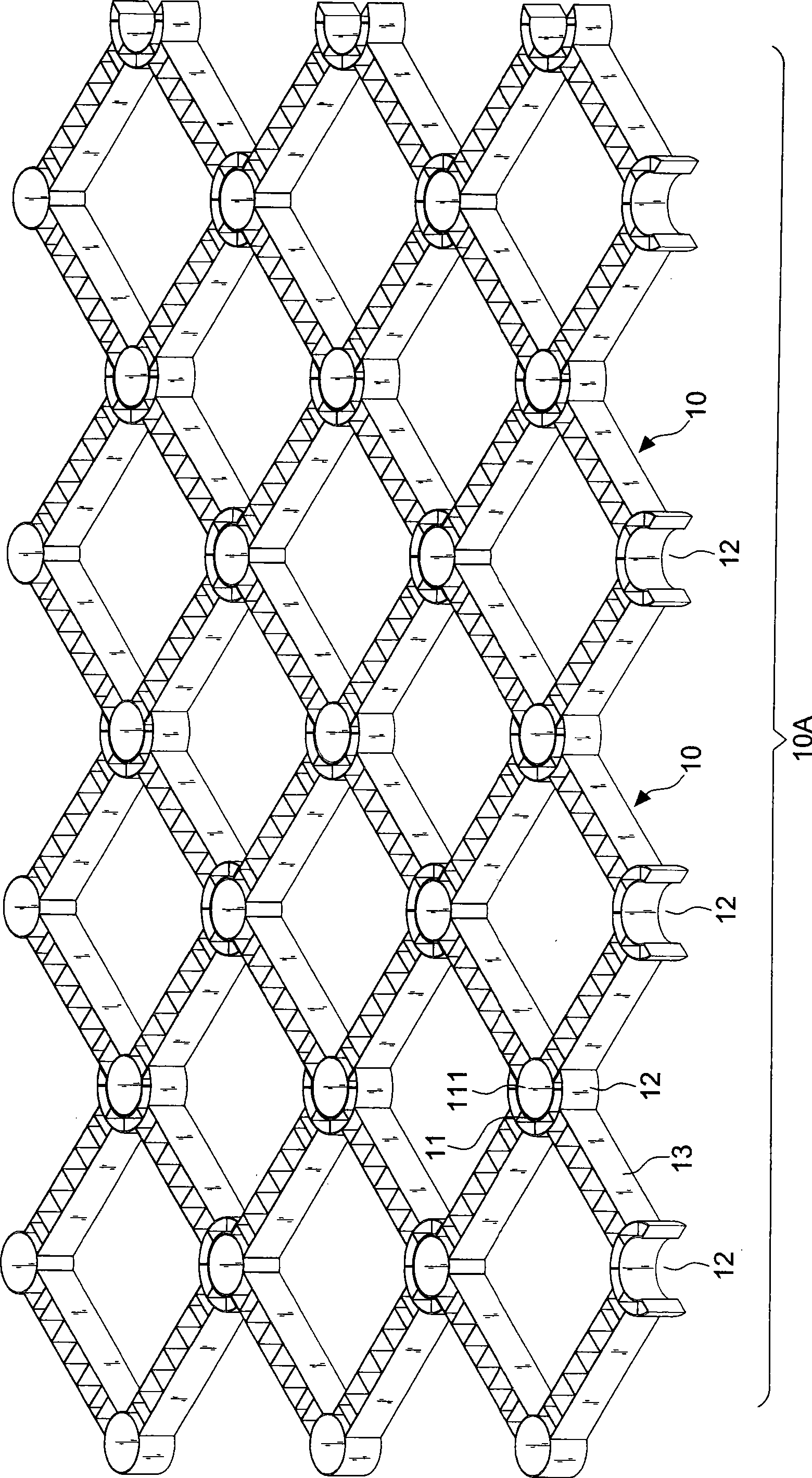 Tenon joint type spatial mesh structure