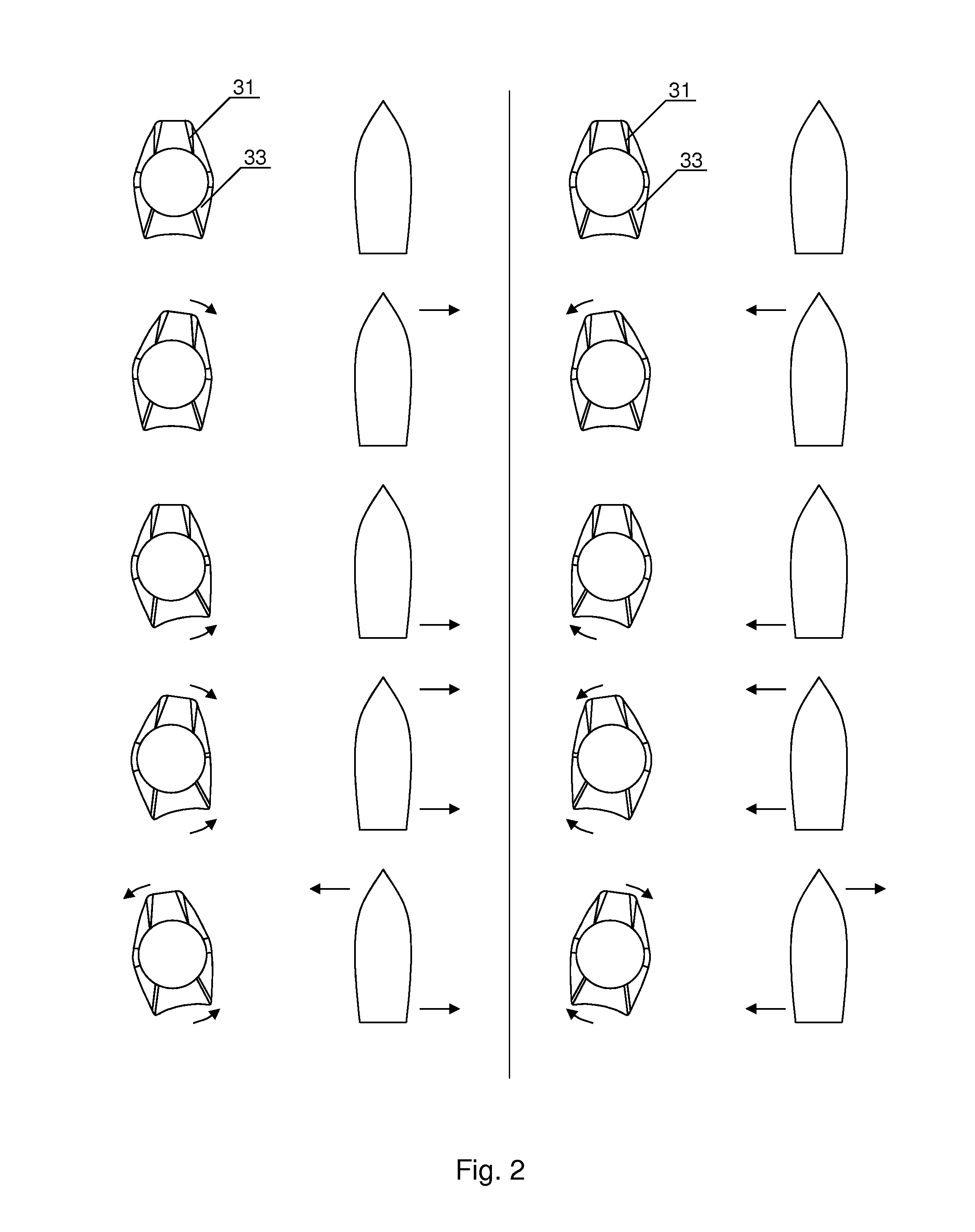 Joystick, system and method for manouvering a boat