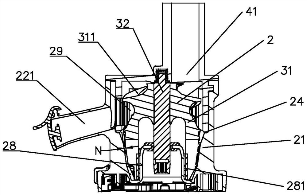 One of the upper filtering screw squeezing juicer