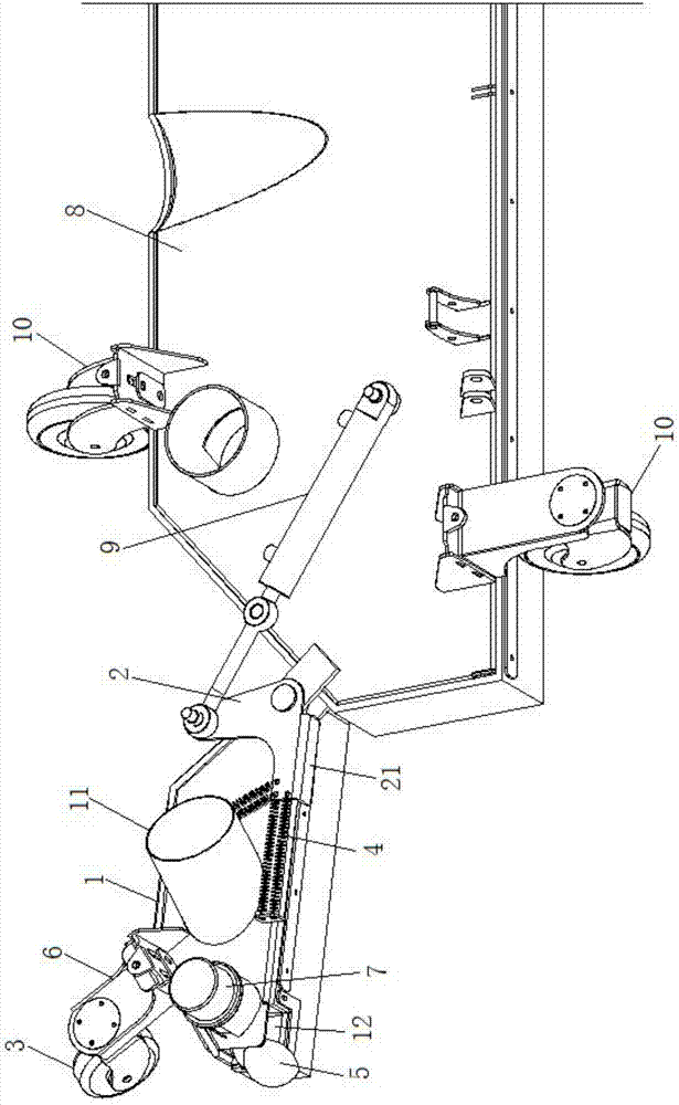 Vacuum sweeper follow-up type subsidiary sucking plates and vacuum sweeper suction plate structure with same