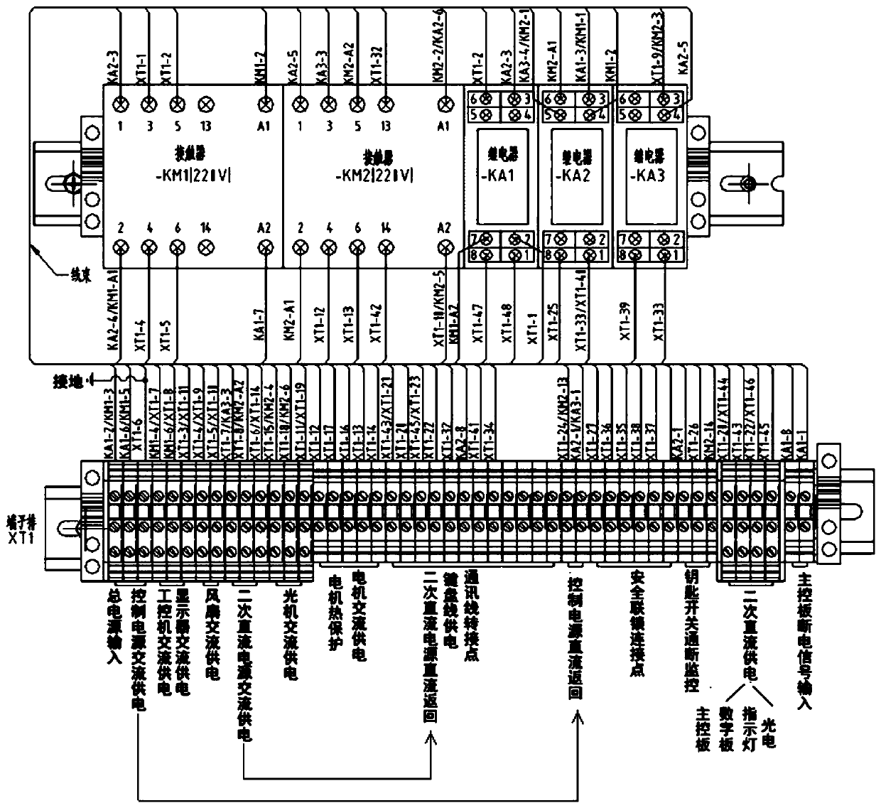 Security inspection machine peripheral circuit simple distribution board