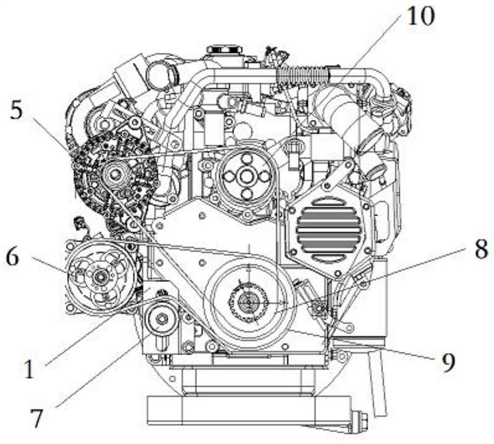 Integrated mounting bracket, wheel train structure of engine and engine