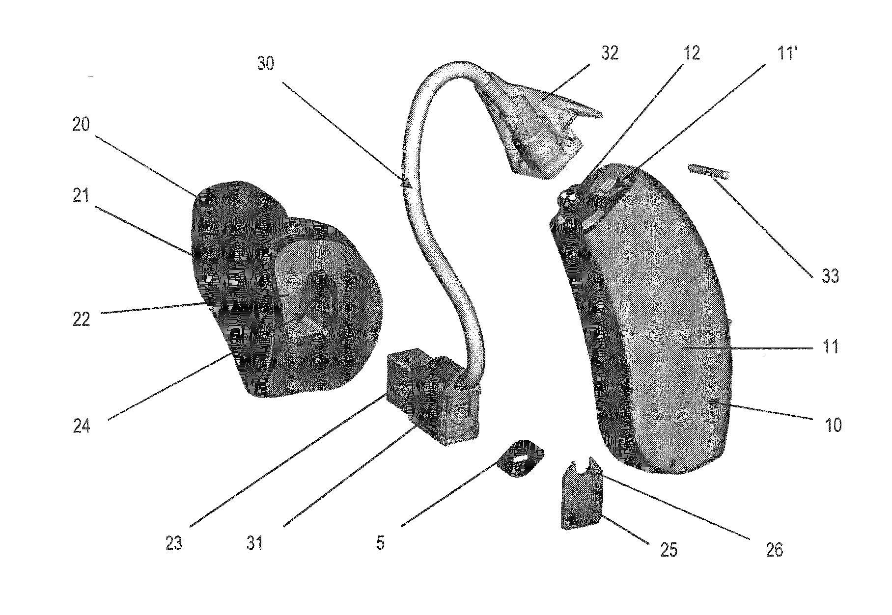 Connector system for receivers of hearing devices