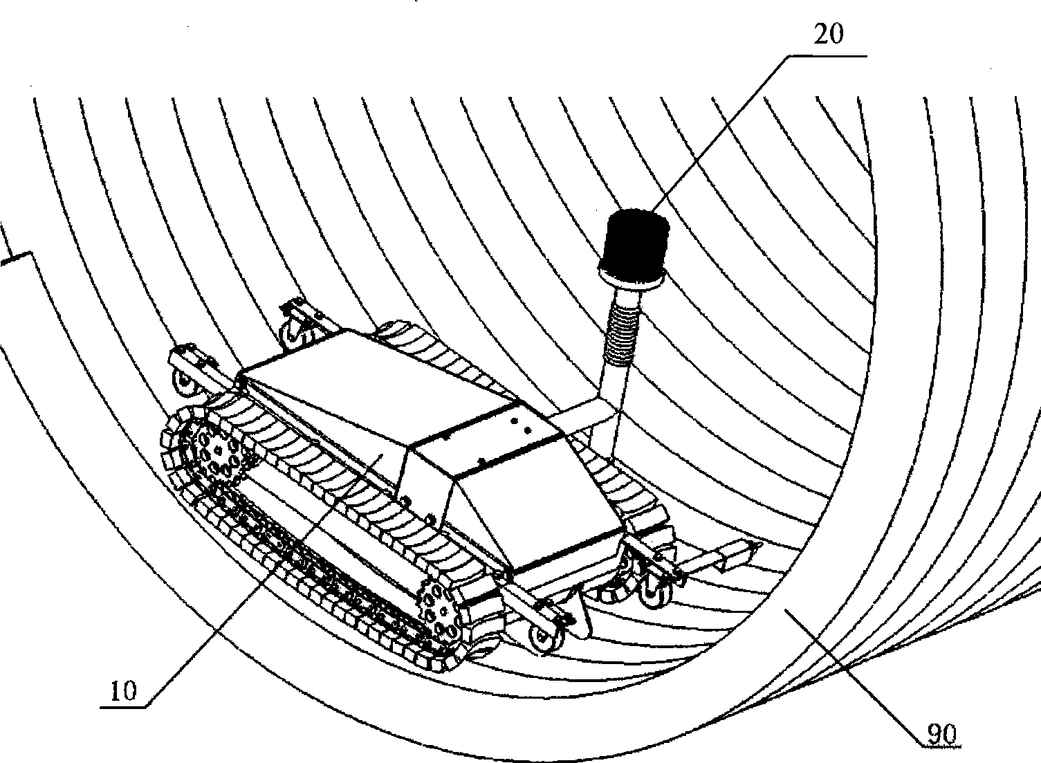 Ash cleaning and descaling robot for heat medium stove