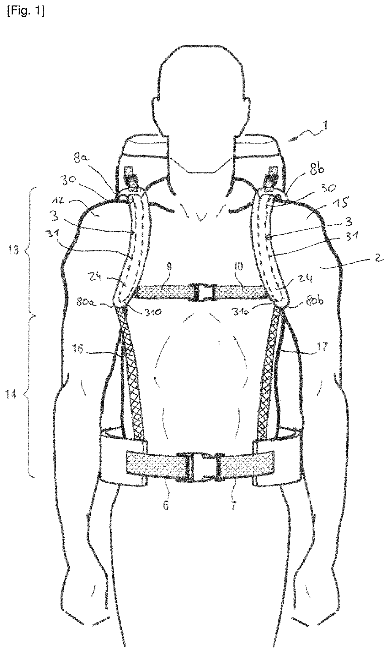 Shoulder strap equipped with a shaping frame