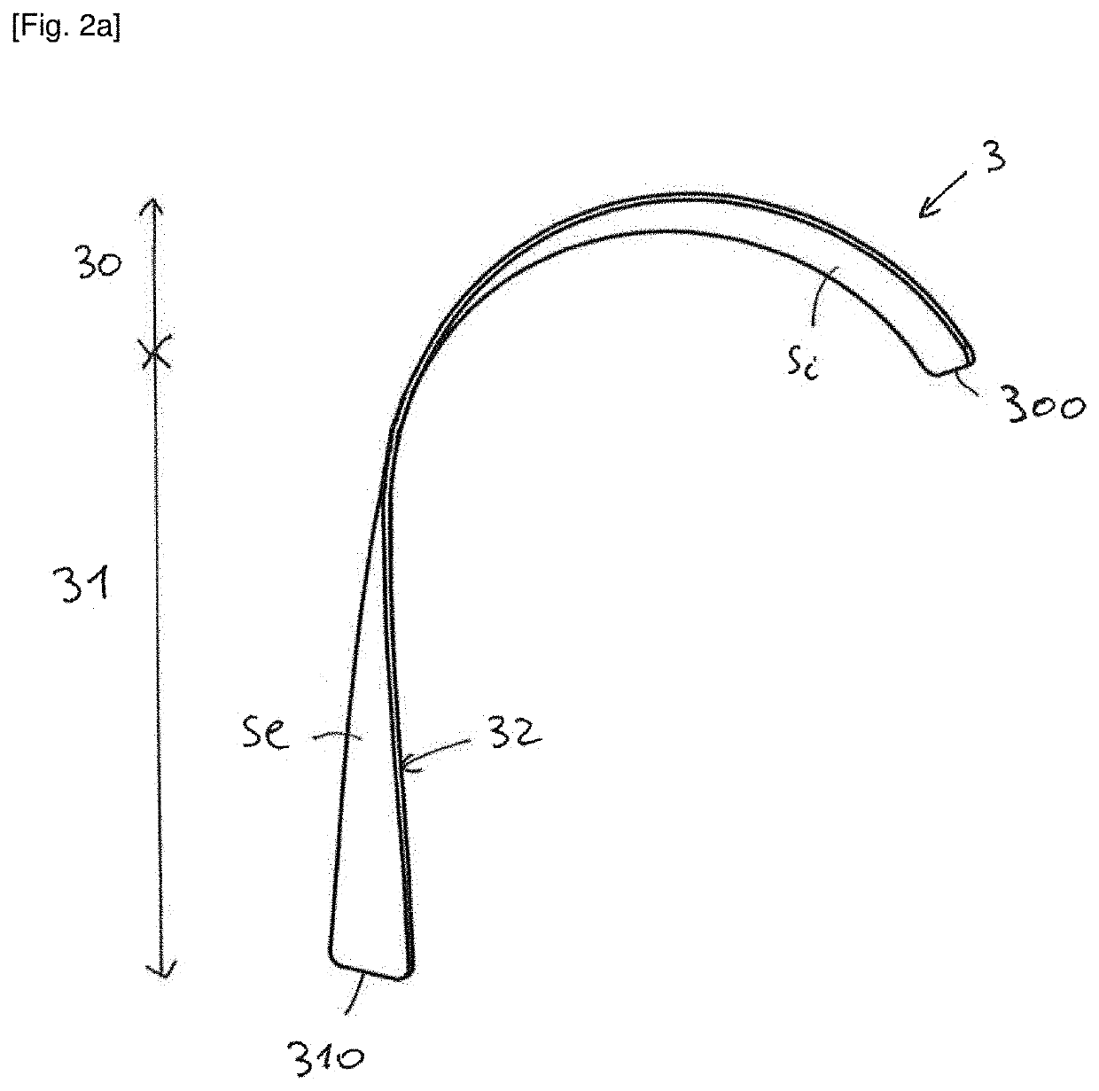 Shoulder strap equipped with a shaping frame