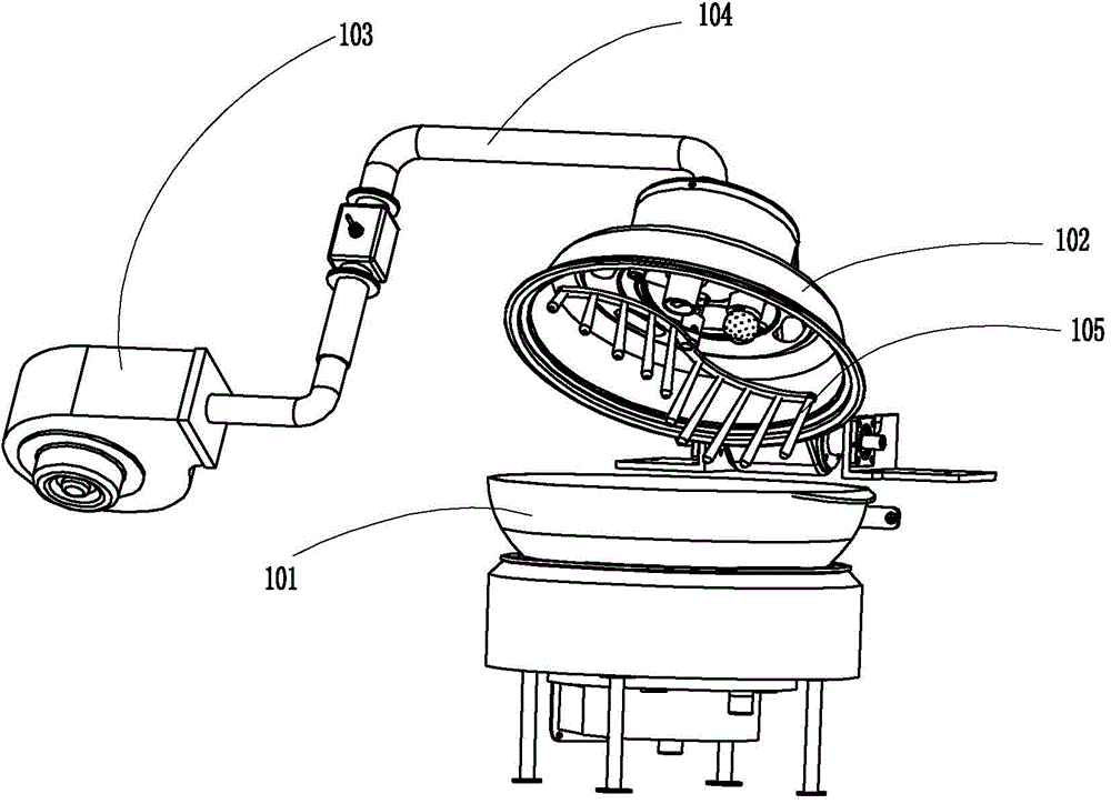 Cooking method by using hot wind in heating assistance