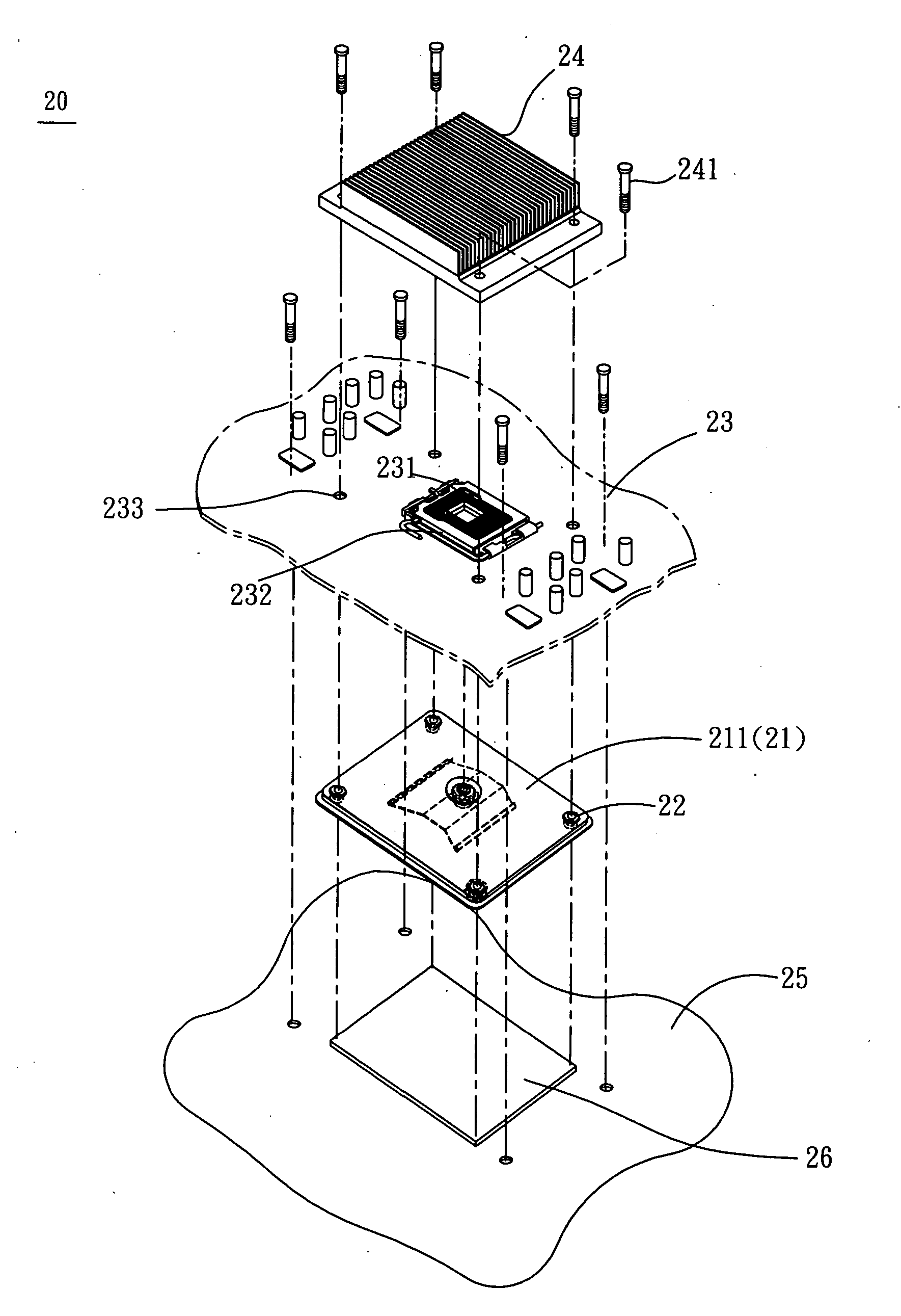 Auxiliary supporting structure of circuit board and assembling method for the same