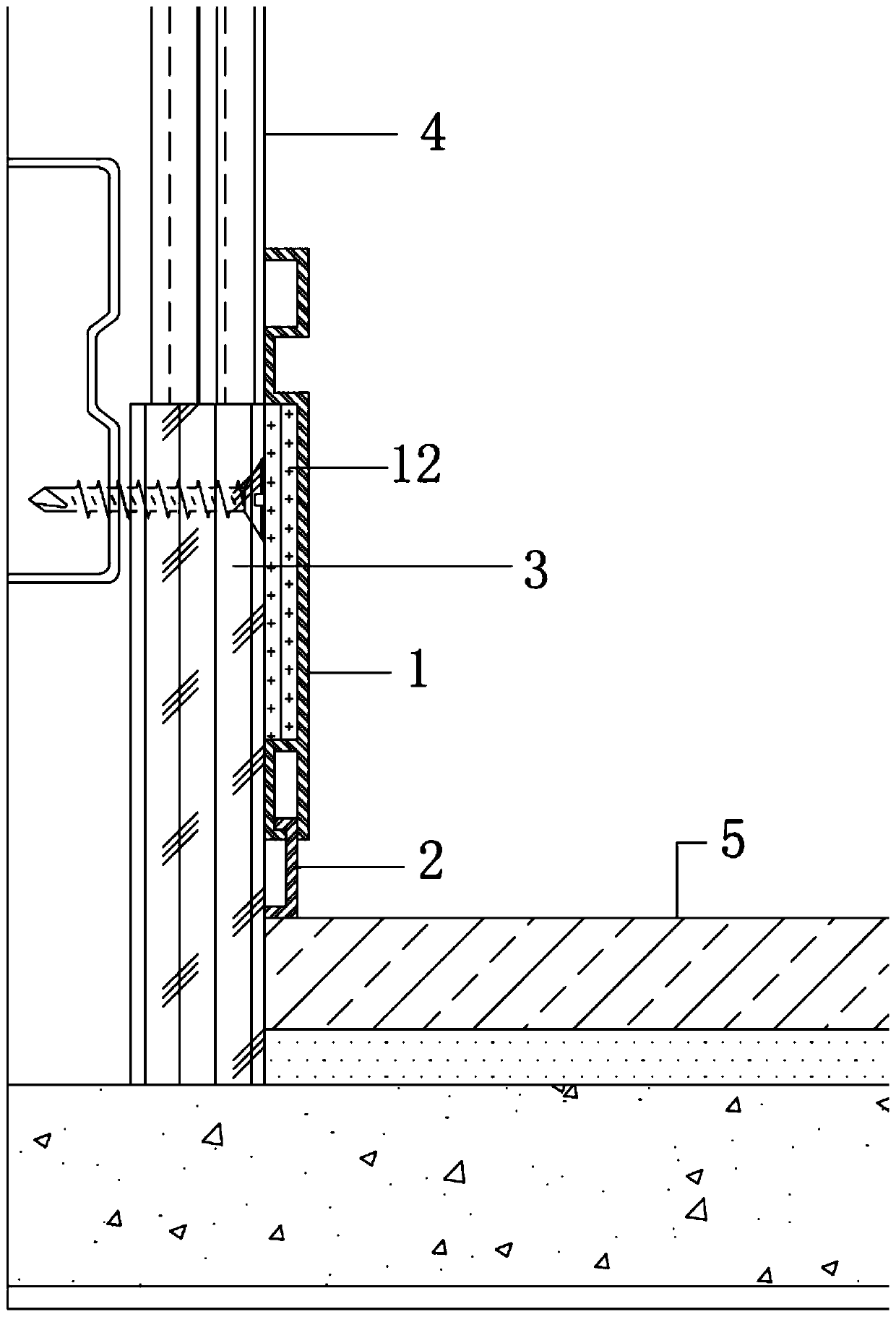 Self-adjusting baseboard installation structure