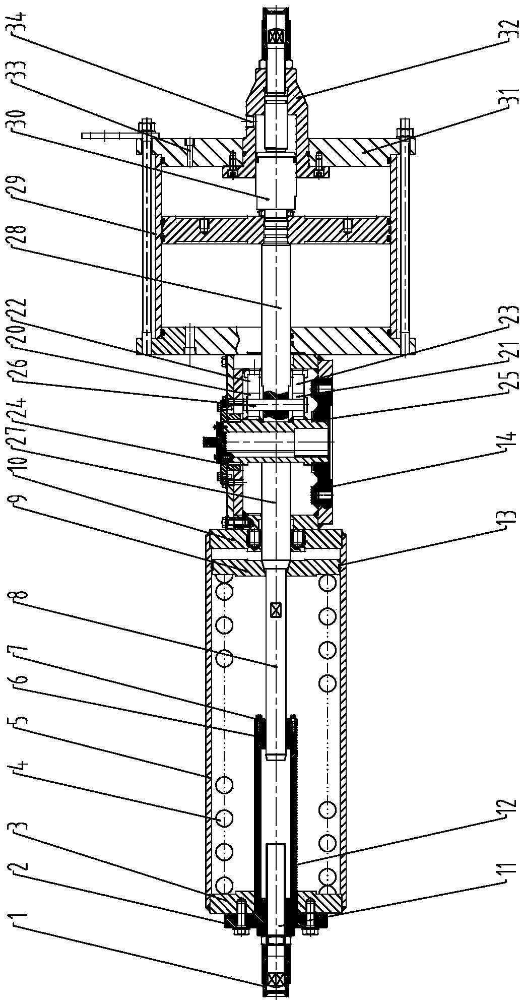 Buffer type large-torque spring restoration executing mechanism