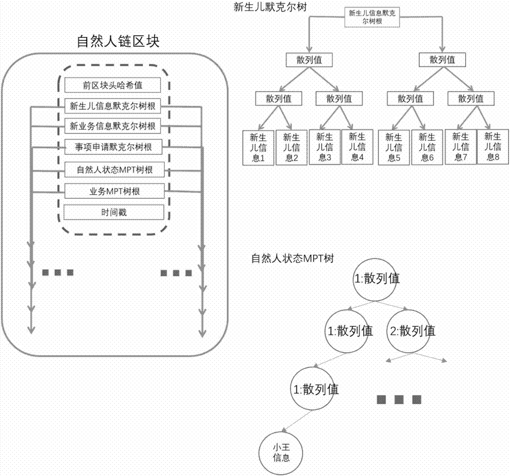 Blockchain net type database comprising smart contract and work method