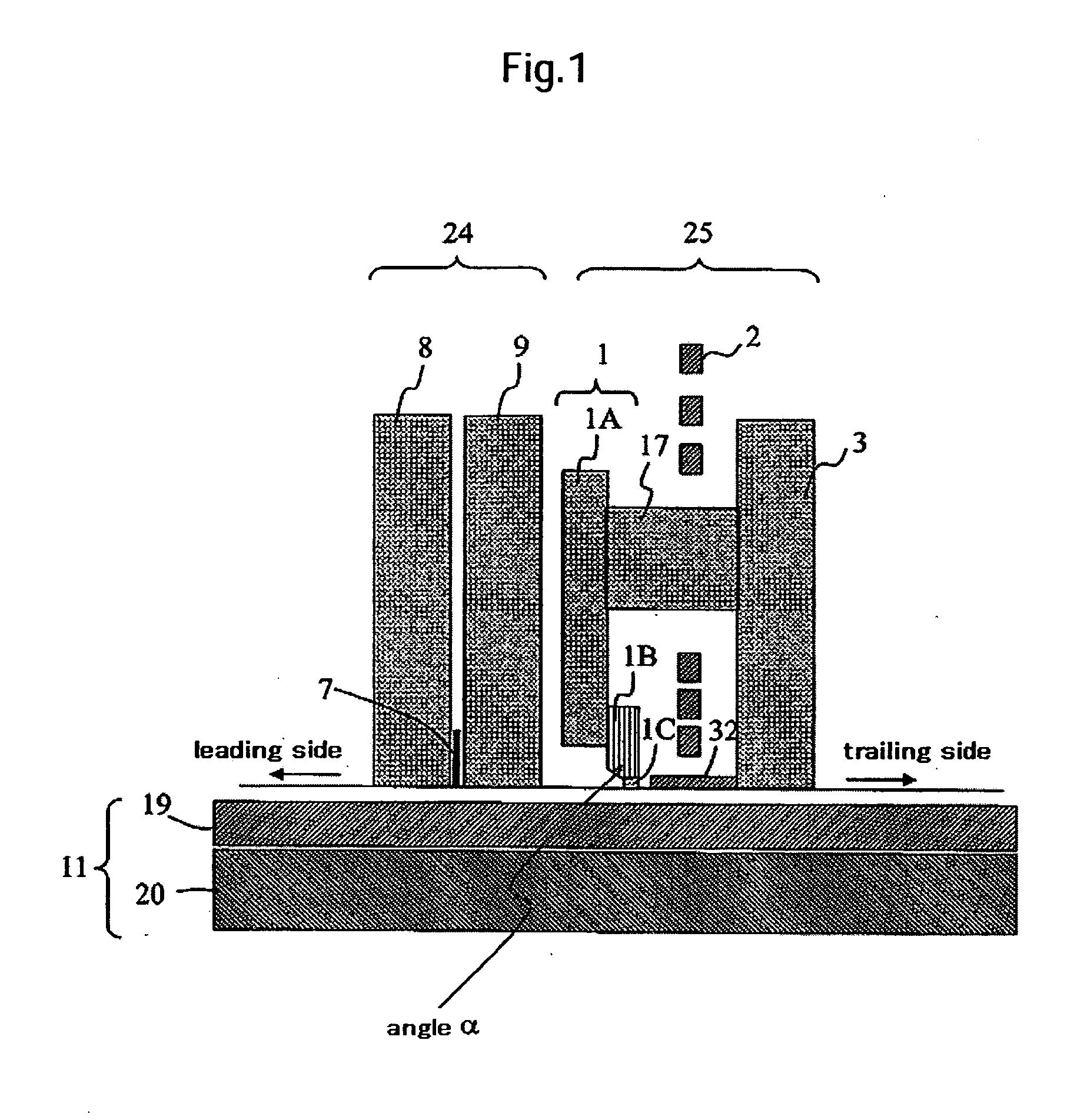 Magnetic head for perpendicular recording and fabrication process