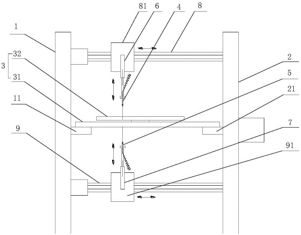 Quick welding device for forklift mast