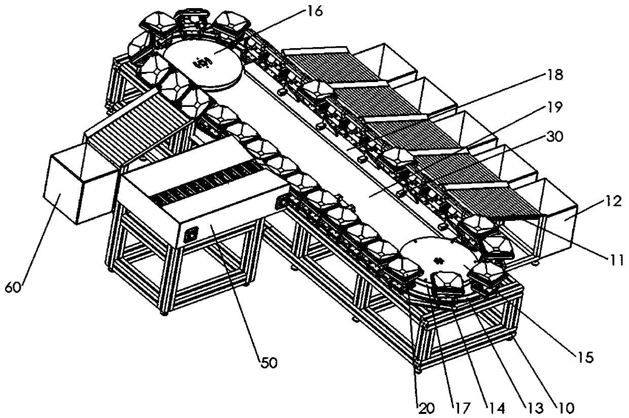 Reciprocating type ellipsoid-like fruit and vegetable sorting and boxing system