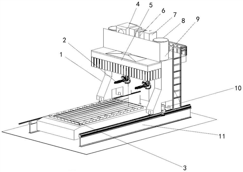 Flexible gantry type robot welding system for steel formwork