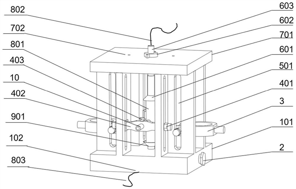 Battery expansion displacement and temperature in-situ measurement device