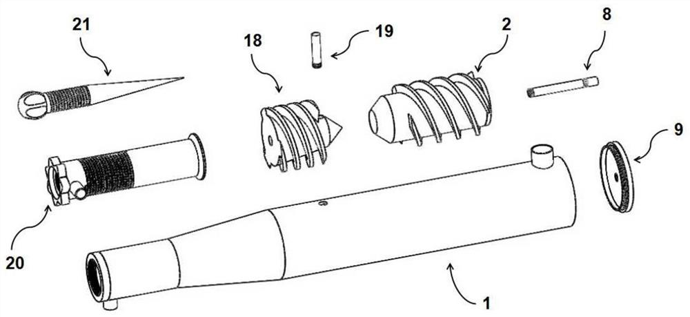 A nested gas-liquid-solid cyclone separation device