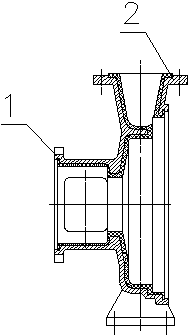 Casting method of centrifugal pump body