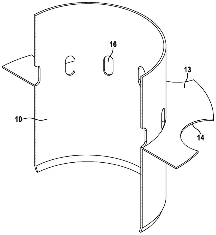 Connection device, discharge system and method