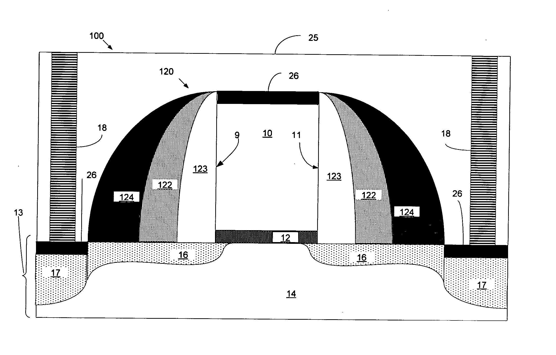 MOSFET structure with ultra-low K spacer