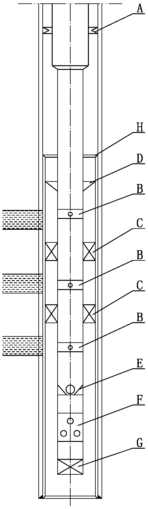 Separate layer water injection system of small cased well