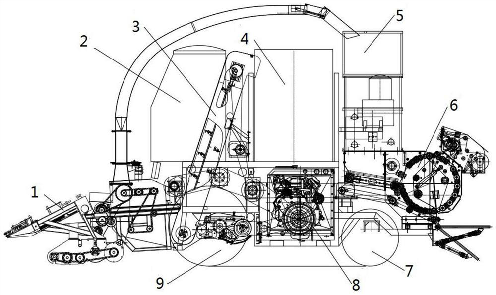 Round baler bundling machine for corn harvesting