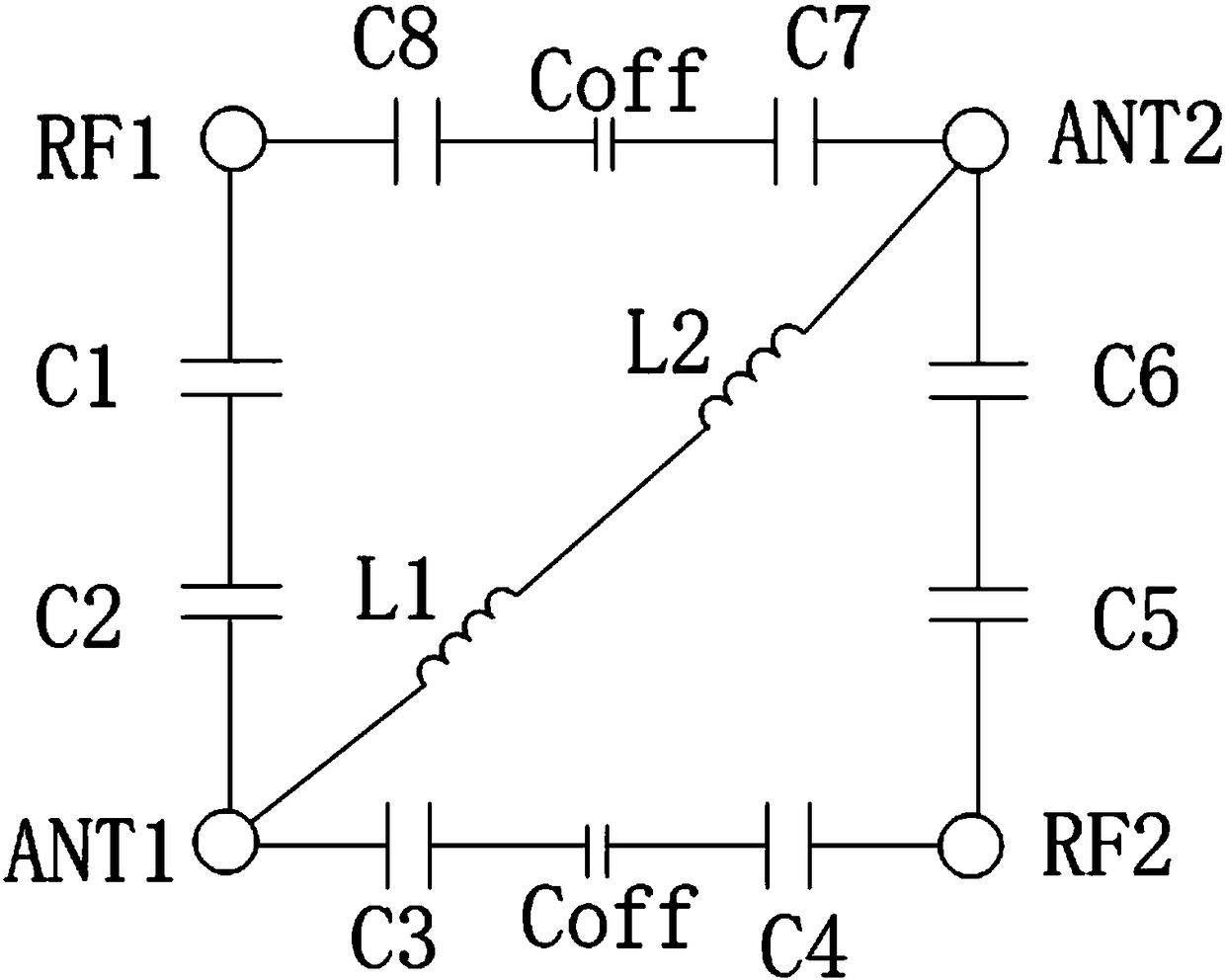 Double-pole double-throw radiofrequency switch