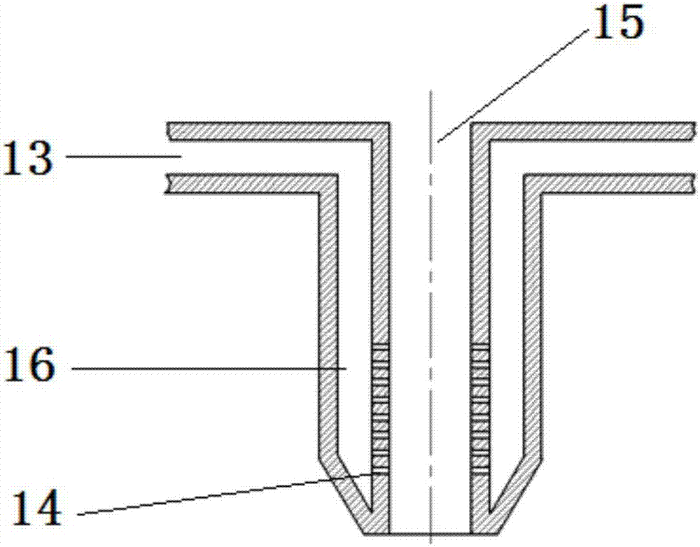 Device and method for cavitation jet flow reinforcement of shaft parts