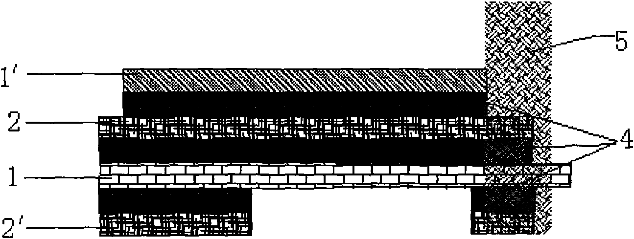 Double-sided flexible printed circuit board with ACP conductive adhesive being printed thereon