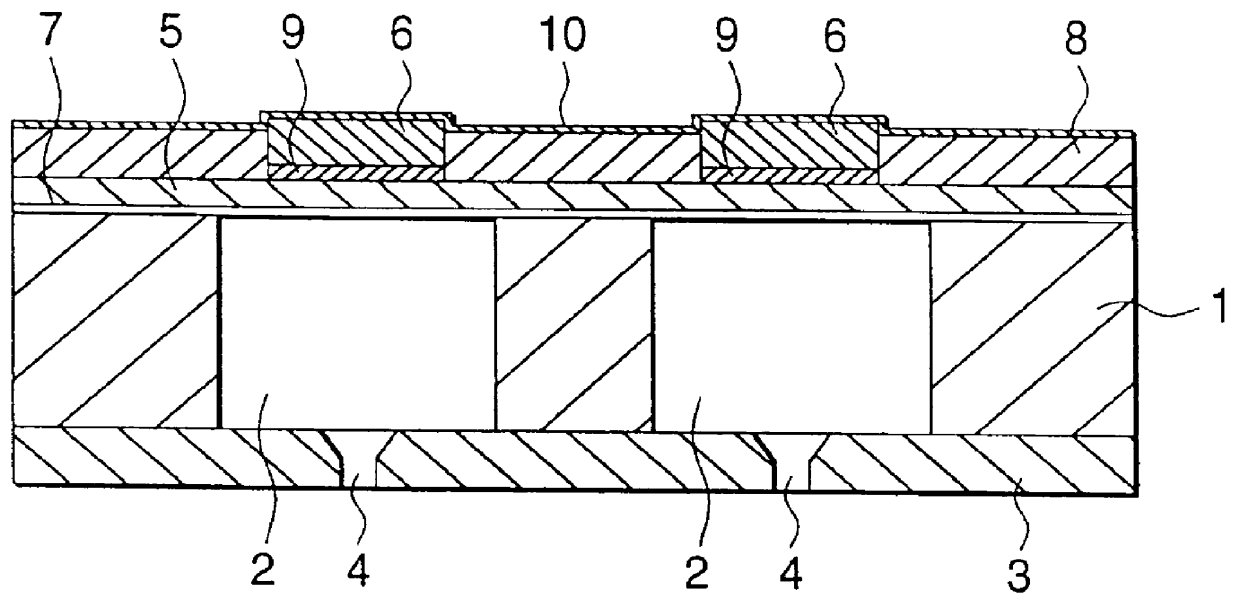 Laminated ink-jet recording head, a process for production thereof and a printer equipped with the recording head