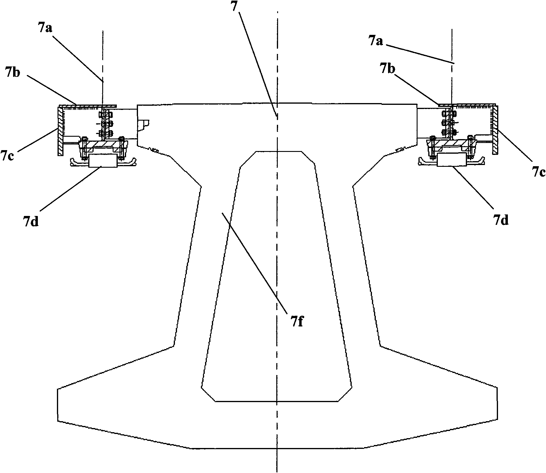 Travel structure of magnetic levitation type rail polling car