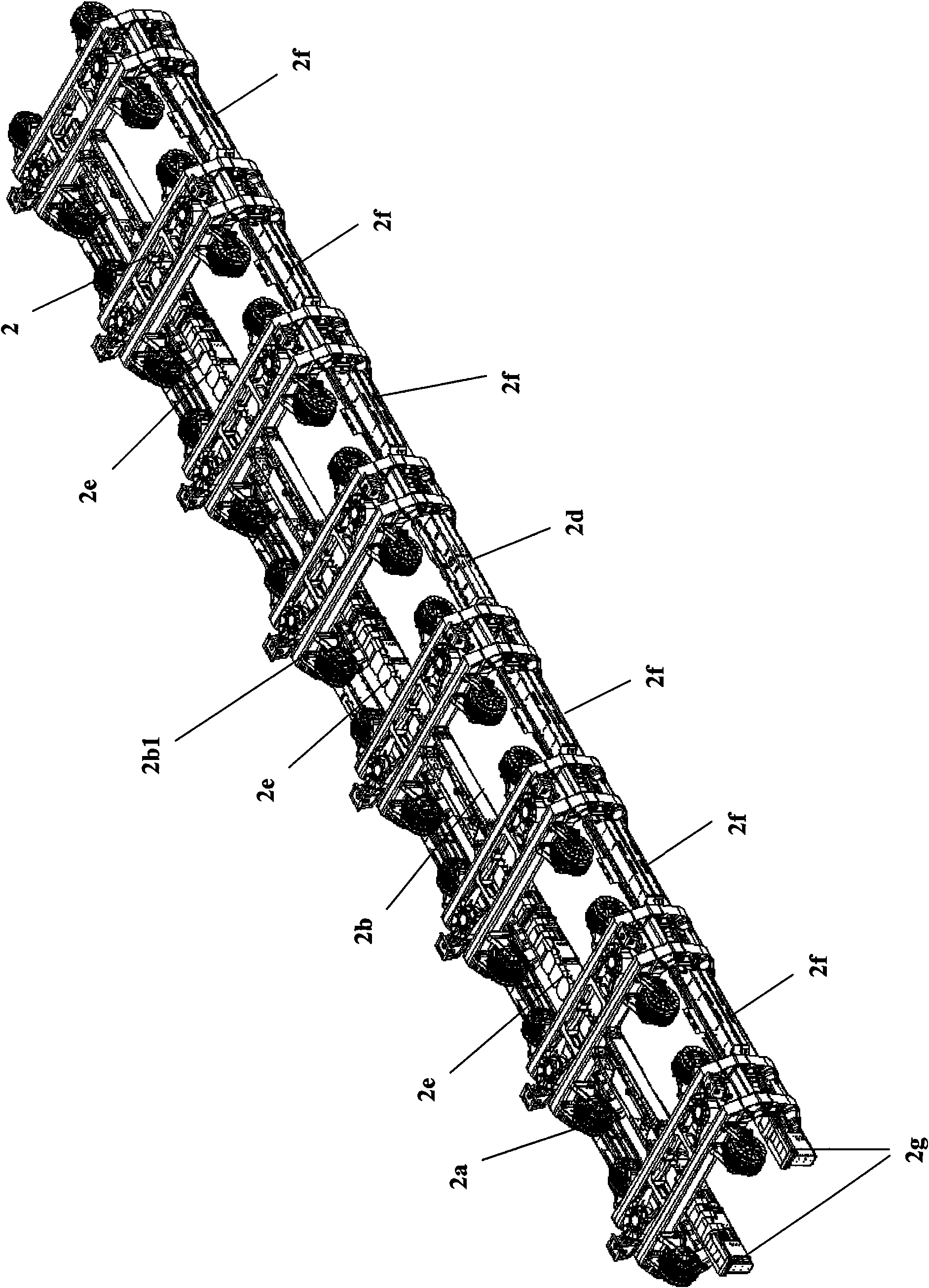 Travel structure of magnetic levitation type rail polling car