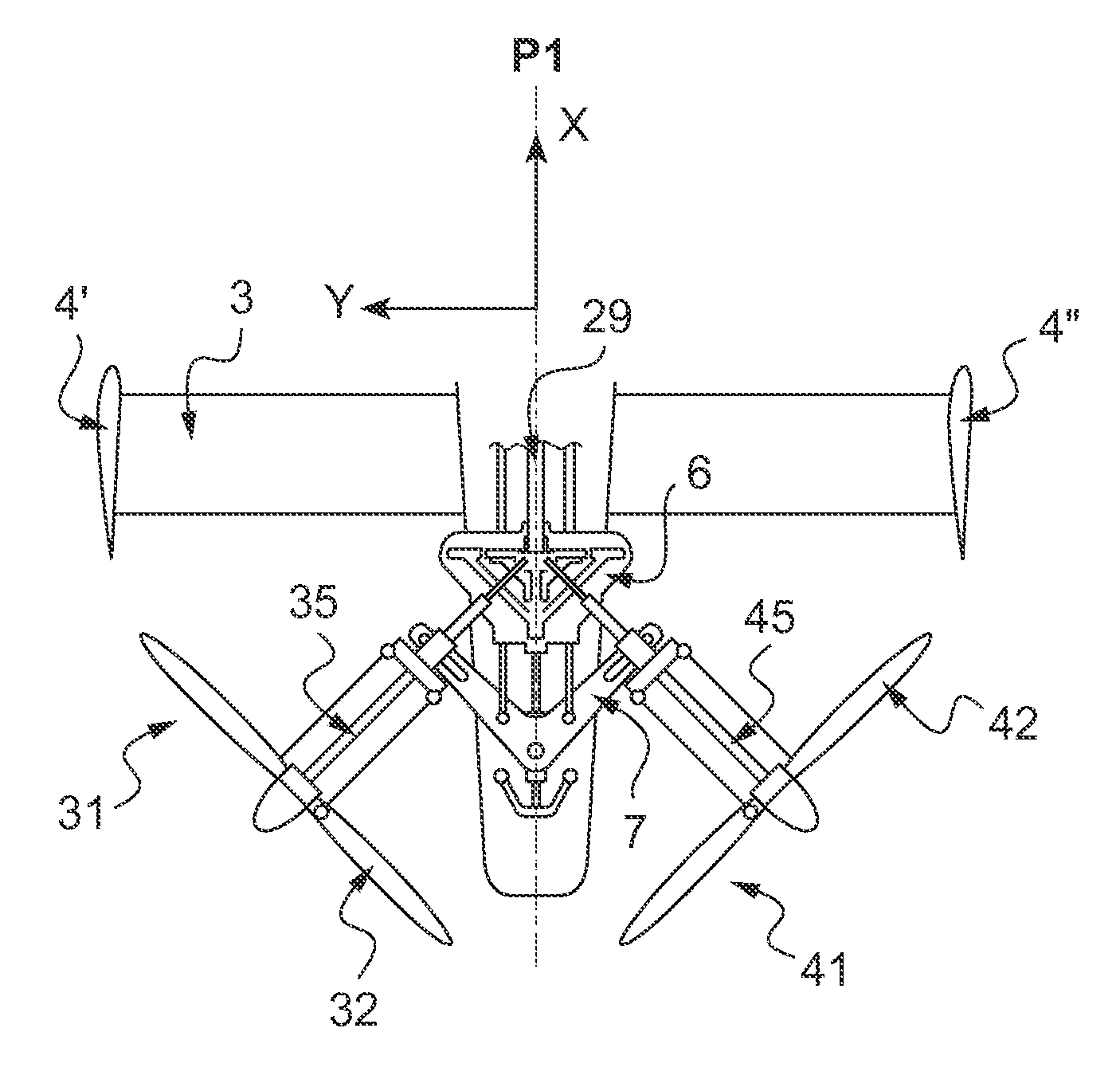 Anti-torque device with longitudinal thrust for a rotorcraft