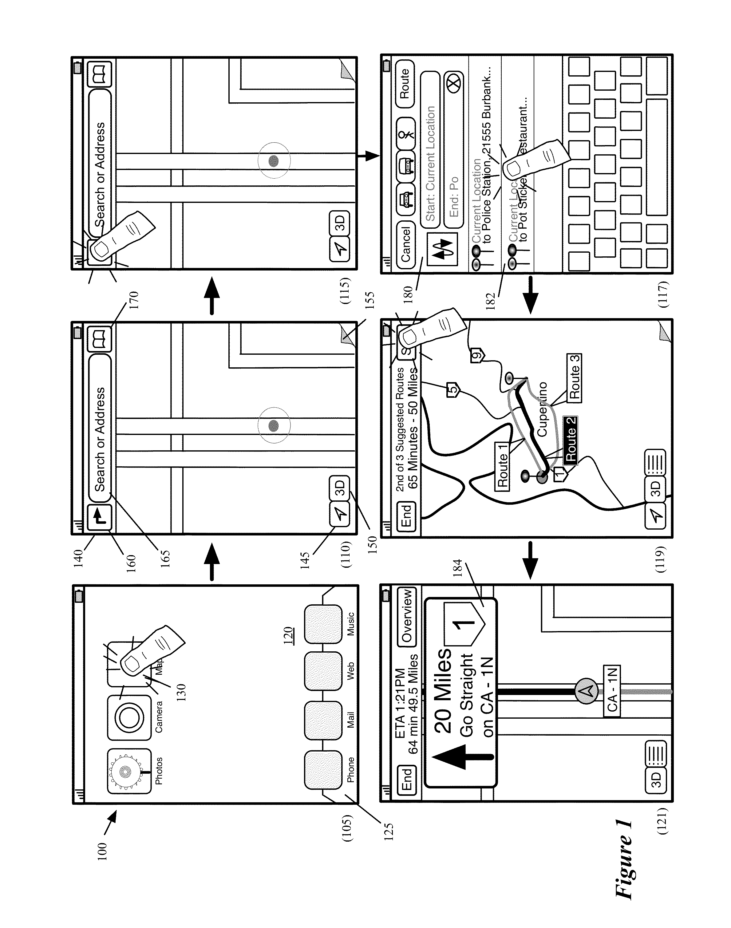 Providing navigation instructions while operating navigation application in background