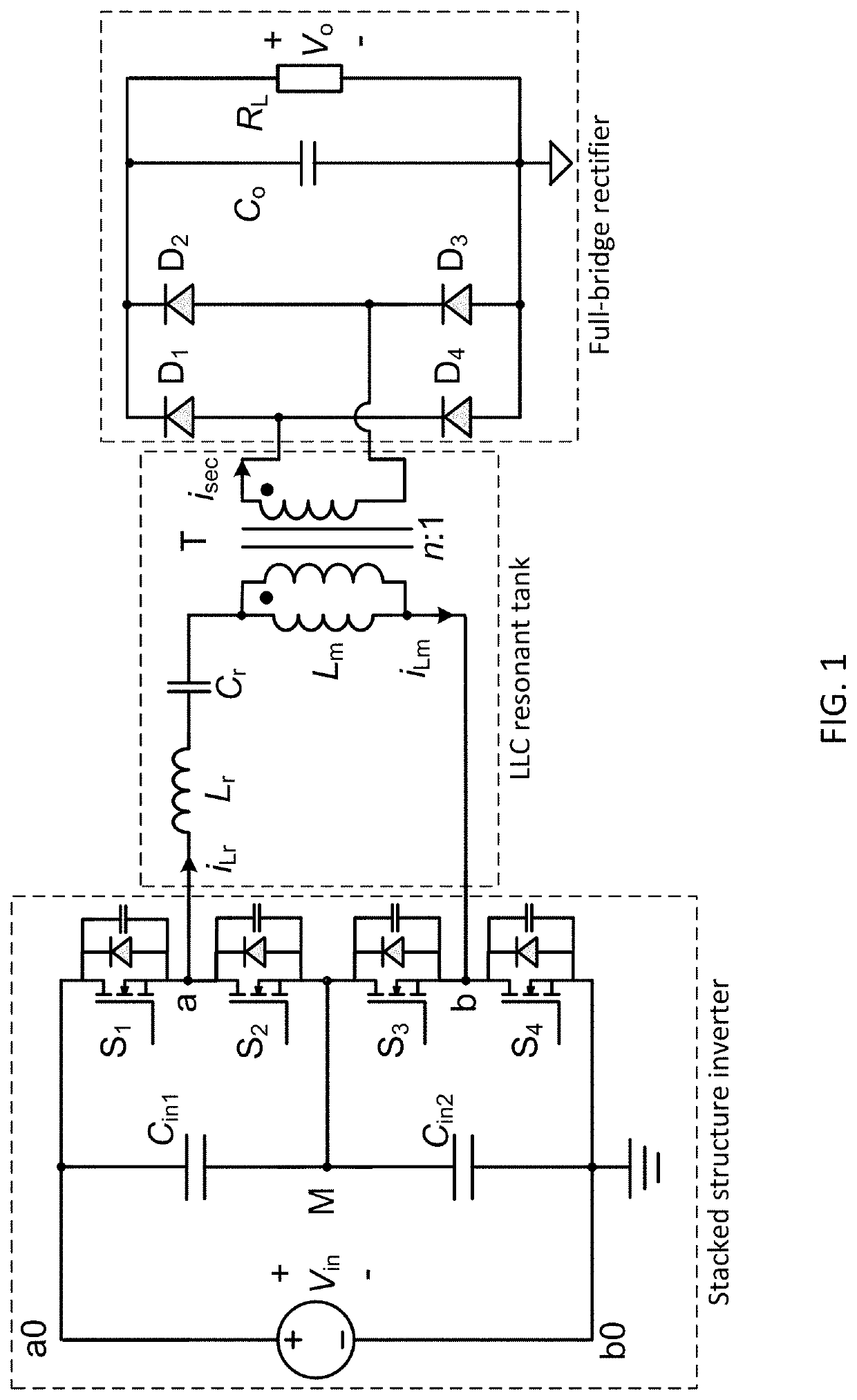 Pwm-controlled three level stacked structure llc resonant converter and method of controlling same