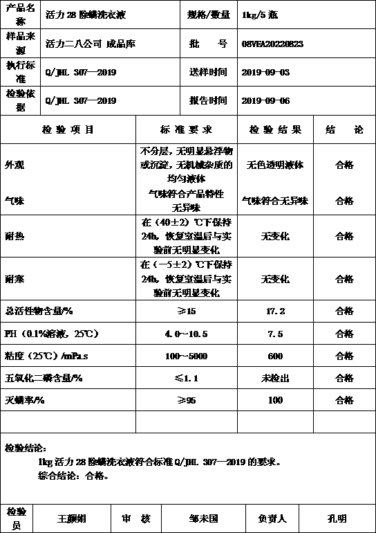 Dodecyl dipropylene triamine-containing fabric detergent with mite killing function