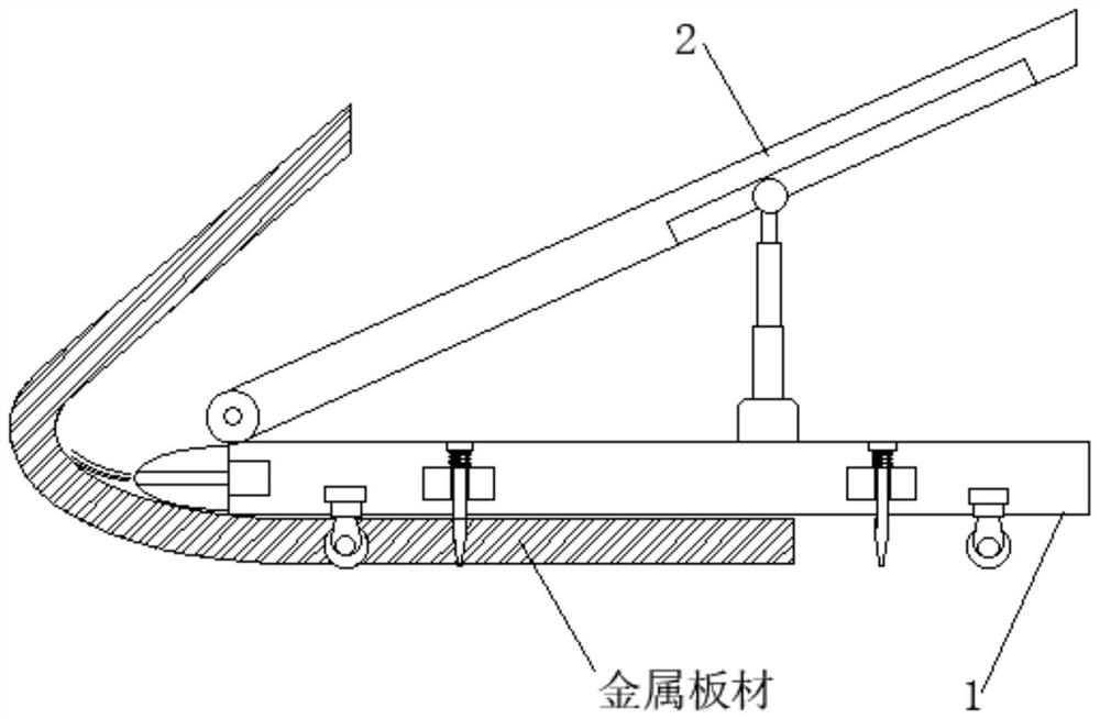 A metal plate bending auxiliary equipment and using method thereof