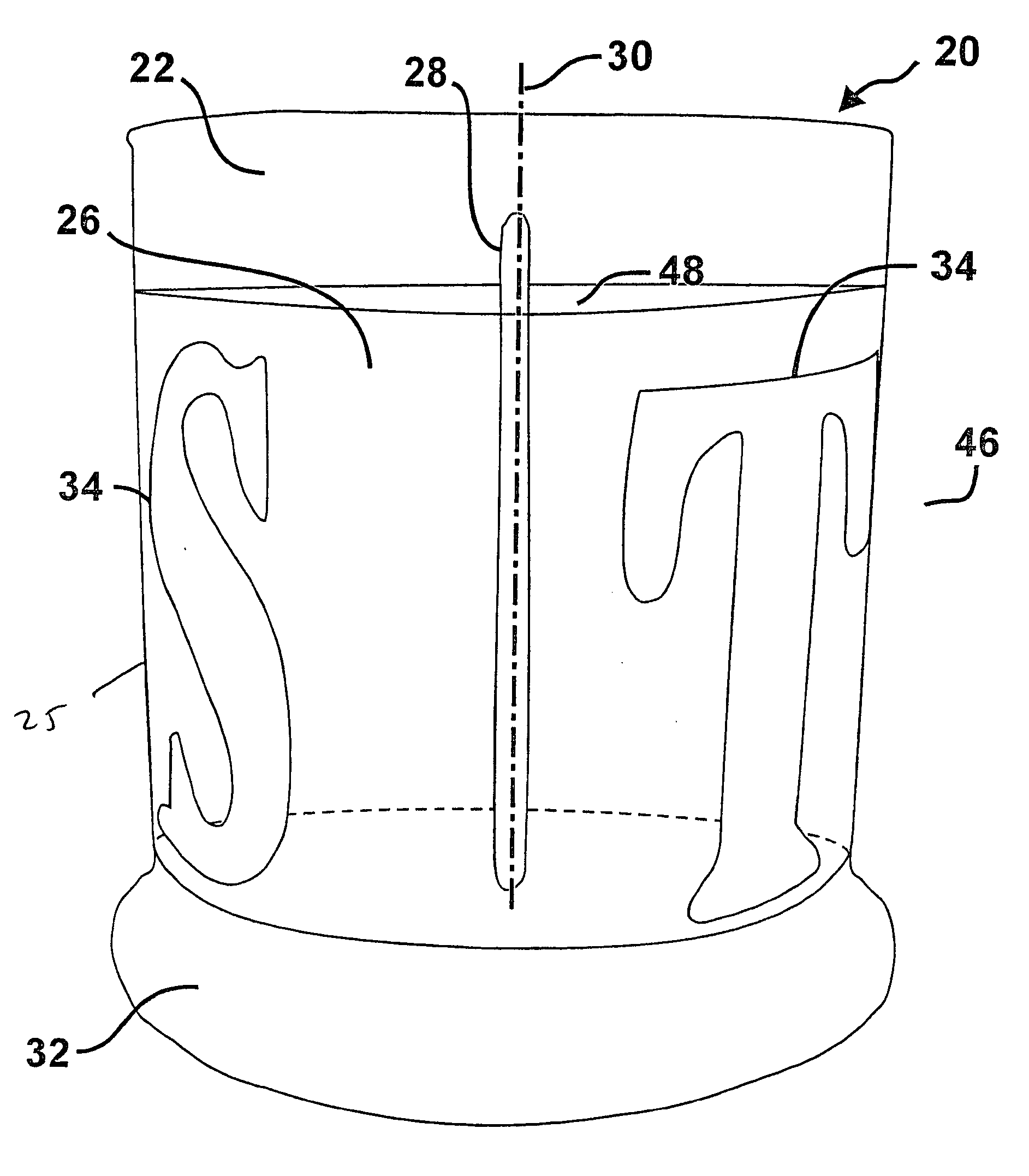 Decorative candle having an embedded design