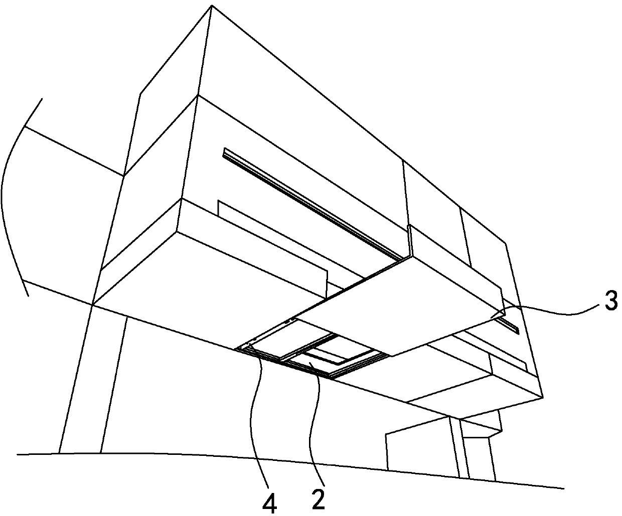 Drawer type access hole formed in ceiling