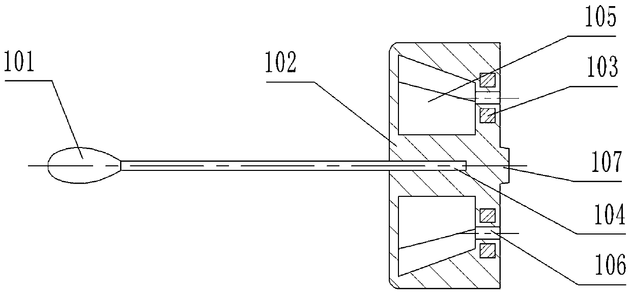 Flexible operating head, rigid base and facility for nucleic acid test sampling