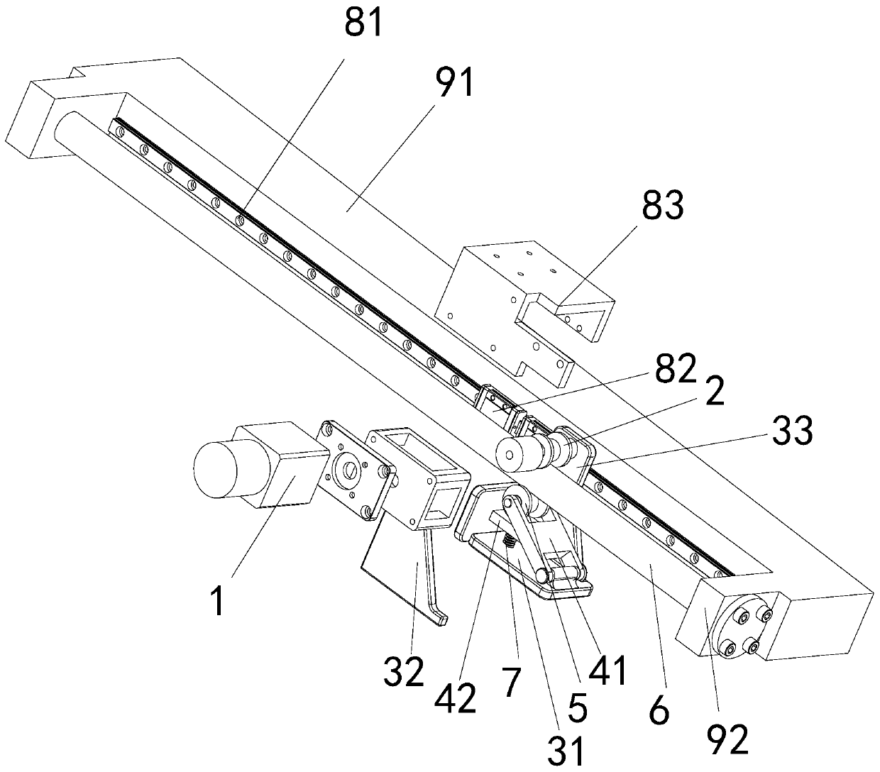 Material extravehicular exposure friction wheel movement mechanism and on-orbit inspection device